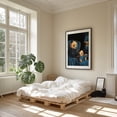 thumbnail image 4 of Old vintage male panda reading a book - Illustration Reading Animal Whimsical Night Sky Black Framed Wall Art Print 5 x 7 inches, 4 of 7
