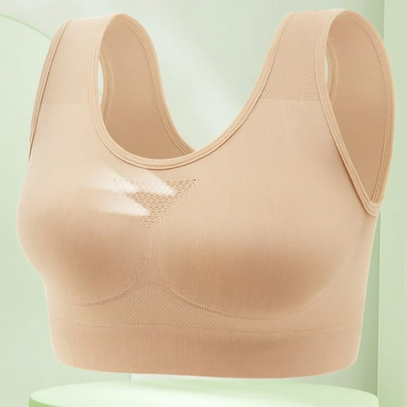 Lolmot Sports Bras for Women Soft Compression Full Supportive Wirefree High Impact Sports Bra Underwear Plus Size Full Coverage Fitness Bra