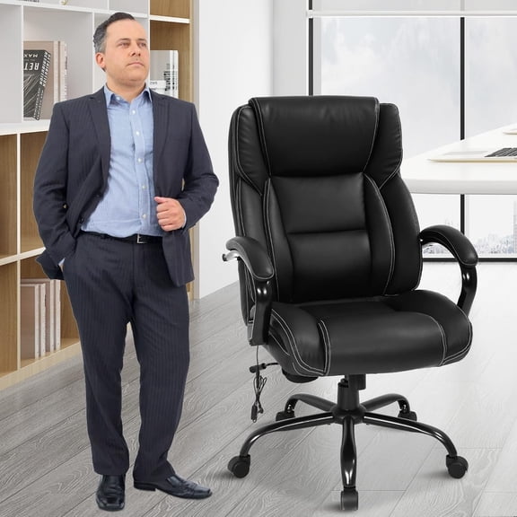 YRLLENSDAN 500lbs Ergonomic Office Chair with Lumbar Support, Big and Tall Computer Desk Chair, High Back Executive Comfy PC Chair for Home Office, Black