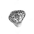 thumbnail image 4 of Wide Floral Antiqued Plumeria Flower Ring .925 Sterling Silver Band Jewelry Female Male Size 7, 4 of 4