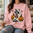 thumbnail image 5 of Halloween Shirt, Ghost Raccoon Drinking Coffee Sweatshirt, Pumpkin Spooky Hoodie, Cute Trick or Treat T-Shirt, Raccoon Lover Gift for Women, 5 of 9