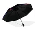 Morose Def Purple Butterfly and Lilac Flowers Print Automatic Folding Umbrella ...
