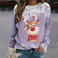 thumbnail image 2 of Sudaderas de Cuello Redondo de Navidad Para Mujer Moda Casual Manga Larga Estampado Tops Blusa Odeerbi ODB191271, 2 of 6