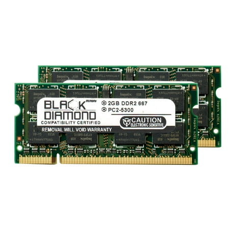 4GB 2X2GB Memory RAM for Compaq Presario CQ Series CQ60-210US 200pin 667MHz PC2-5300 DDR2 SO-DIMM Black Diamond Memory Module Upgrade