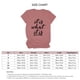 thumbnail image 4 of Camiseta informal holgada de cuello redondo y manga corta negra para mujer Camiseta con letras en oro rosa, 4 of 4