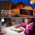 thumbnail image 4 of Digital Alarm Clock, Large 7 Inch LED Mirrored Display, 2 Kinds of Brightness, 12/24 Hours, Temperature, Date, Snooze, USB Power Supply, Memory Function, 4 of 7