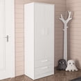 thumbnail image 2 of Boahaus Postdam White Painted Bedroom Armoire, Modern, 2 Swing Opening Doors, for Bedroom, 2 of 7