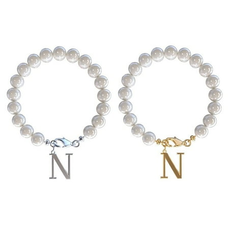 

2024 Clearance 2PCS Stainless Steel 26 Letters Charm 26 Initial Cup Accessories Pearl Cup Handle Charm Lobster Clasp Chain