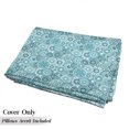 thumbnail image 5 of Aqua Floor Pillow Lounger Cover, Hippie Floral Leaves Mandala Rounds Traditional Elements Print, Nap Mat Printed Fabric Case for 5 Pillows, 88" x 27", Turquoise Teal White, by Ambesonne, 5 of 5