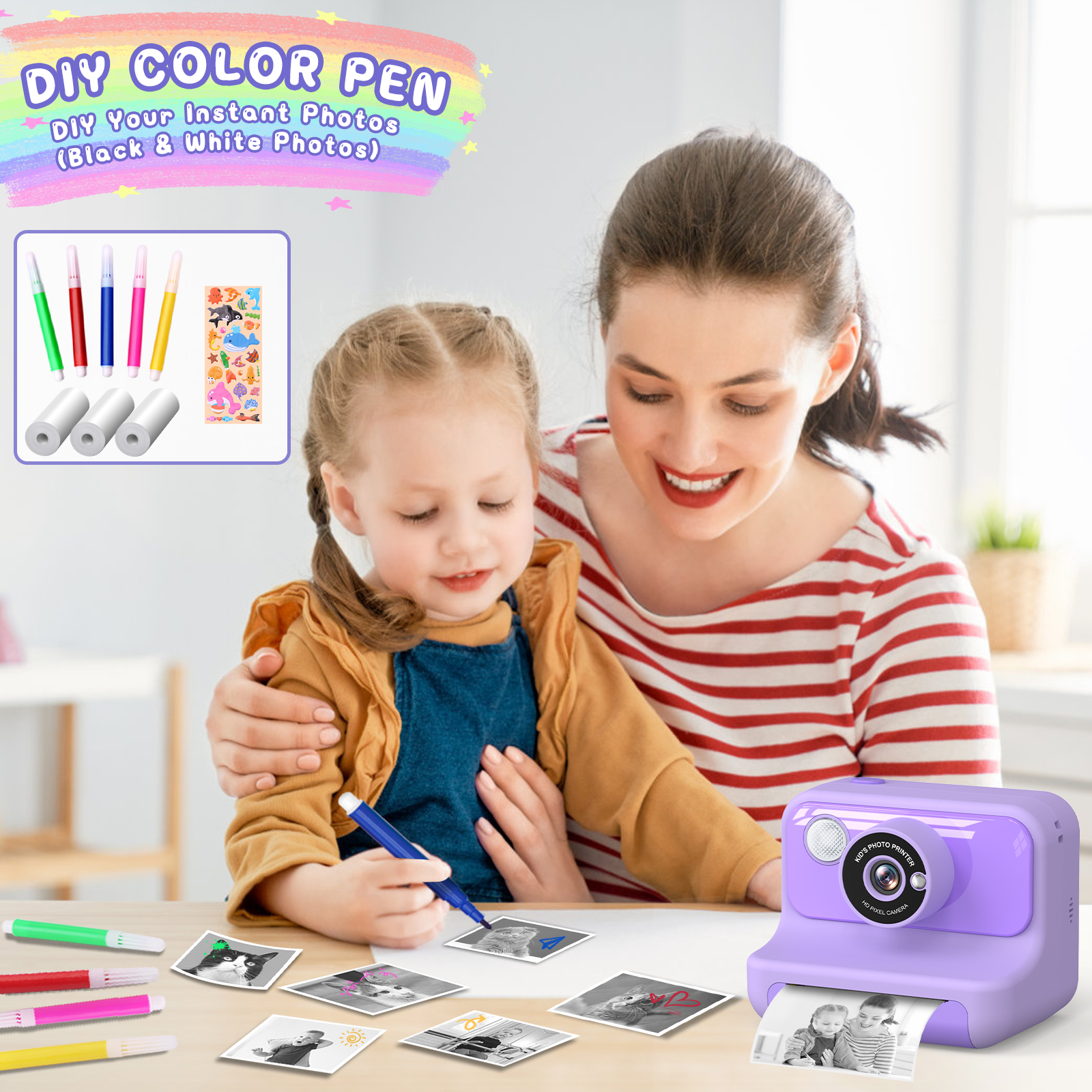 Gofunly Instant Print Camera – Purple photo 3