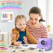 2.4 Instant Print Camera for Kids, 1080P HD Instant Kids Camera 32G Card & Photo Paper for Girls Boys Age 6-12 Birthday Gifts - Purple