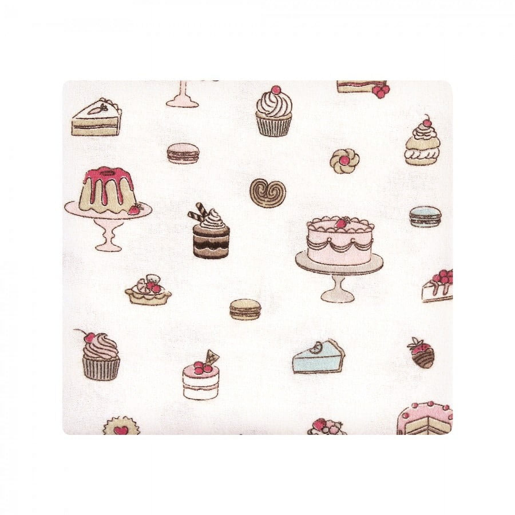 Hudson Baby Infant Girl Cotton Flannel Receiving Blankets Bundle, Sweet Bakery, One Size