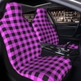thumbnail image 2 of Uemuo Purple Black Buffalo Plaid Pattern Car Seat Covers for Front Seats Waterproof Seat Covers for Cars, Universal Auto Front Seats Protector Fits for Car-1, 2 of 6