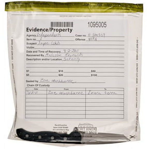 Leak Proof - Clear Evidence Bag - 8.5 x 8 - Box of 100 Bags