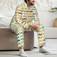 thumbnail image 6 of KLL Colorful Mustache Sleepwear Mens Flannel Pajamas,Long Cotton Pj Set, 6 of 7