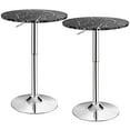 thumbnail image 1 of Costway 2PCS Round Bistro Bar Table Height Adjustable 360-degree Swivel Black, 1 of 10