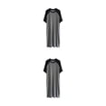 thumbnail image 4 of Qarigey Camisón Raglan de algodón Ropa de dormir Pijama de manga corta Camisa de dormir transpirable de doble color Camisón amigable con la Negro/Gris Oscuro L 2Conjunto, 4 of 6
