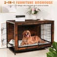 thumbnail image 5 of Dog Crate Furniture Kennel, Medium/Large Dog 38.5 inch Doble Dog Crate with Storage Drawers, Modern Side End Table Indoor Wooden Dog House Heavy Duty for Brown, 5 of 7