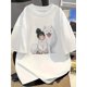 thumbnail image 1 of Women's Y2K Cartoon Print T-Shirt, Casual Loose Fit Short Sleeve Tee with White Dog and Design, Spring/Summer/Fall Fashion Top for Casual Attire, Cute T Shirts, 1 of 5