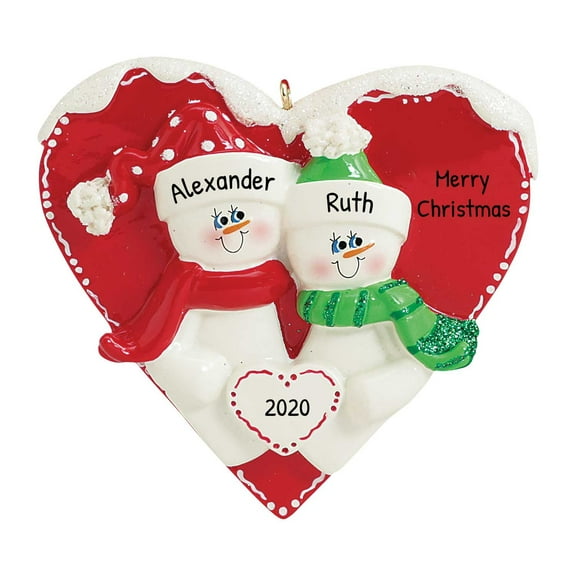 Ornaments by Elves Personalized Couple Christmas Ornament 2024 Snowman Christmas Together