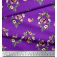 thumbnail image 2 of Soimoi Purple Viscose Chiffon Fabric Bird & Floral Print Printed Fabric 1 Yard 42 Inch Wide, 2 of 3