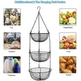 thumbnail image 5 of Codream 3 Tier Hanging Fruit Basket, Wire Vegetable Produce Basket for Kitchen, Heavy Duty Fruit Storage Organizer Black Fruit Holder, 5 of 7