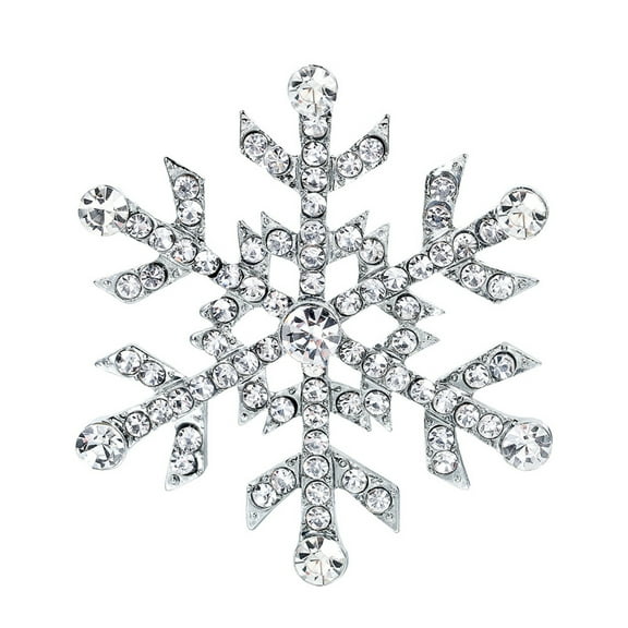 Shine Crystal Rhinestone Flower Winter Snowflake Christmas Brooch Pin