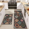 thumbnail image 2 of Findosom 2pc Boho Kitchen Rugs and Mats Set, Non Slip Washable Kitchen Runner Rug for Kitchen Floor, Farmhouse Kitchen Decor, Hallway, Entryway, Laundry Room,20"x32"+20"x47" Orange, 2 of 8