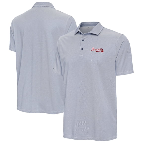 Men's Antigua Navy/White Atlanta Braves Pave Polo
