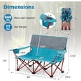 thumbnail image 2 of Double Camping Chair for Adults, Outdoor Folding Camping Couch Chair, Heavy-Duty 2 Person Lawn Chair with Thick Padding and Cup Holders for Beach, Picnic, Travel,Yard, Supports 660 LBS, Blue, 2 of 5