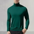 thumbnail image 2 of TOWED22 Men's Big and Tall Turtleneck Shirts Cotton Long Sleeve Turtle Neck Tops Plus Size Loose Fit Basic Tee(Green,L), 2 of 6
