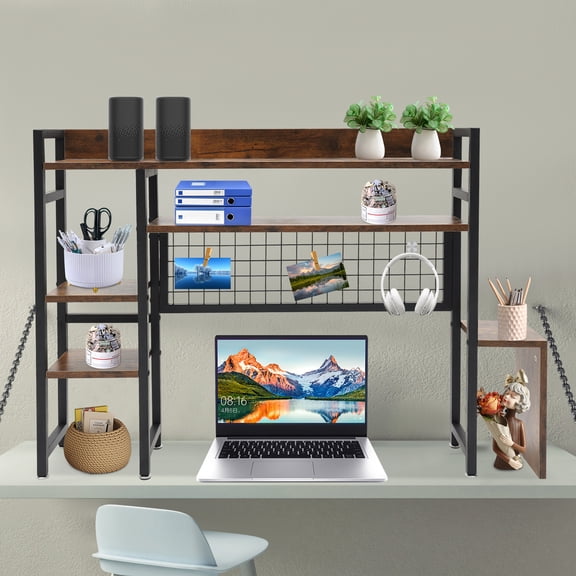 Desktop Bookshelf Multipurpose Countertop Display Shelf Bookcase Organizer for Dorm Office Home