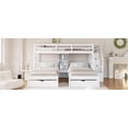 thumbnail image 4 of Newest Triple Bunk Bed (Twin over Twin & Twin) with Drawers and Storage Staircase, Modern Pine Wood, White, 4 of 13