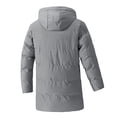 thumbnail image 4 of Brondbend Mens Coats Men’s Jacket Hooded Long Sleeved Zipper Pocket Outerwear Solid Color Warm Jacket Loose Fit Work Tops Gray, 4 of 6
