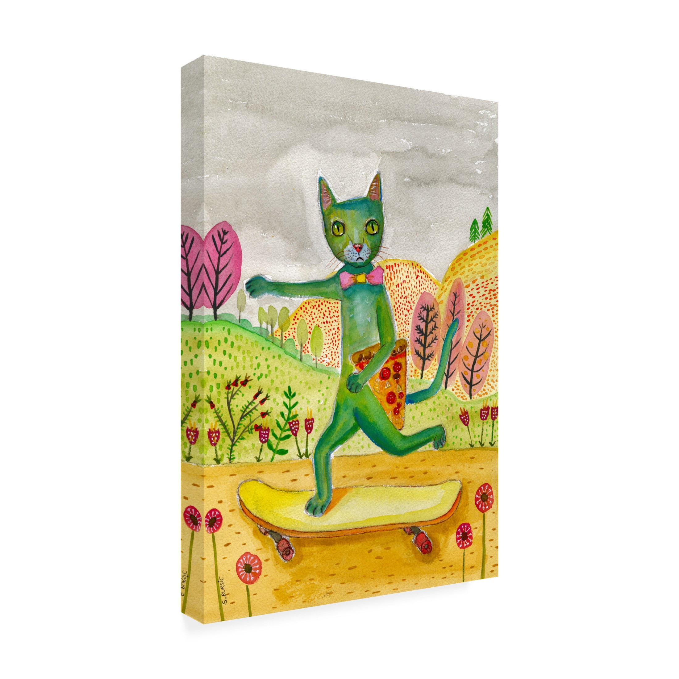 Trademark Fine Art Sharyn Bursic  Pizza Cat Canvas Wall Art
