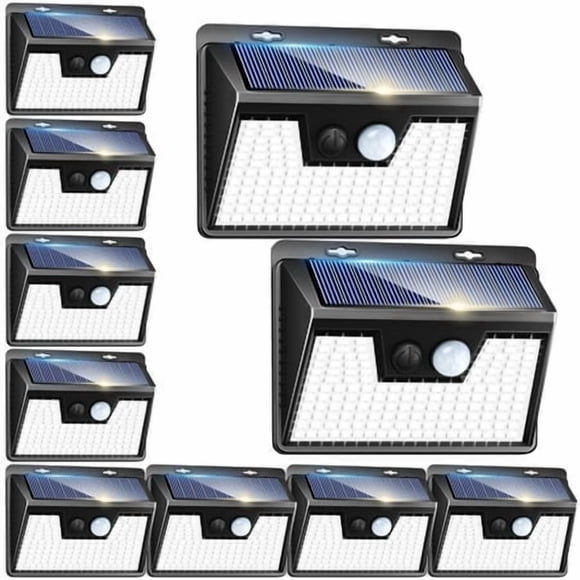 Peasur Solar Lights Outdoor [10 Pack/140Led] Solar Motion Sensor Outdoor Lights Security Light 3 Working Modes Waterproof For Outside Garden Yard Fence