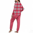 thumbnail image 5 of Gfyviroh Womens 2 Piece Pajama Set Long Sleeve Tops and Cuffed Pants Pjs Plaid Loungewear Sleepwear Sets, 5 of 7