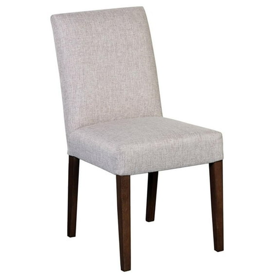 Pemberly Row Contemporary Solid Wood Dining Chair in Cream Finish (Set of 2)