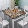 thumbnail image 3 of Reed Camo Dry Plants Pattern Square Fitted Tablecloth with Elastic Edge,Square Table Cover,Washable Elastic Table Cover for Home Kitchen Party Decor 34"x34", 3 of 6