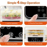 Food Dehydrator Machine, 5 Trays Electric Dehydrated Dryer with 72H Timer & Adjustable Temperature, 4 Modes LCD Display Electric Food Dryer for Jerky, Fruits, Veggies, Pet Treat, Herbs, Nuts, White