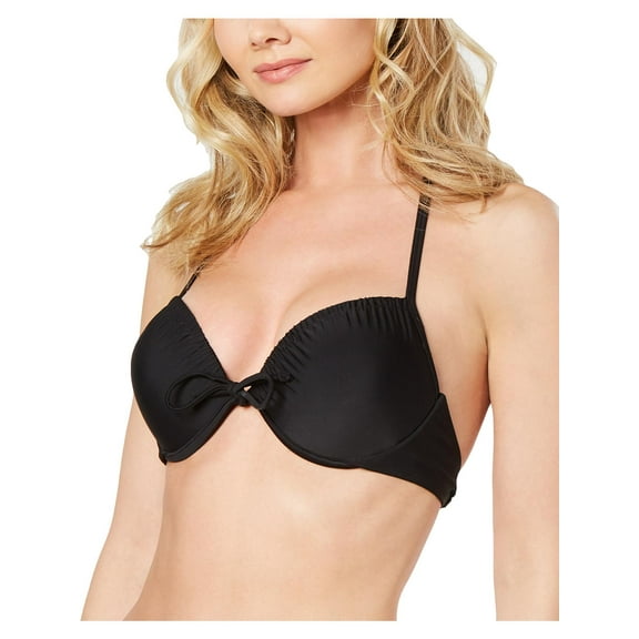 California Waves Womens Push-Up Underwire Swim Top Separates Black XS