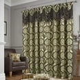 thumbnail image 5 of Jacquard Window Curtains For Living Room 2 panel set 54" x 84" Long with Attached Valance Sheer Backing and 2 Tie backs Elegant Fancy Design Perfect For Living Room and Bedroom (Chocolate), 5 of 6