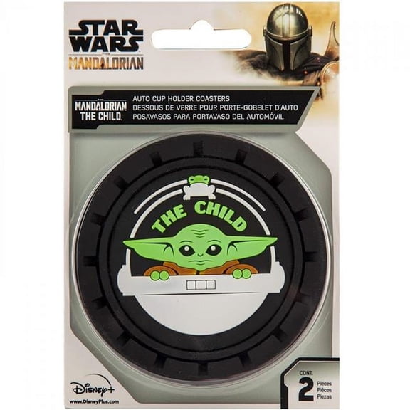 Star Wars  Mandalorian the Child Grogu Car Cup Holder Coaster, Pack of 2