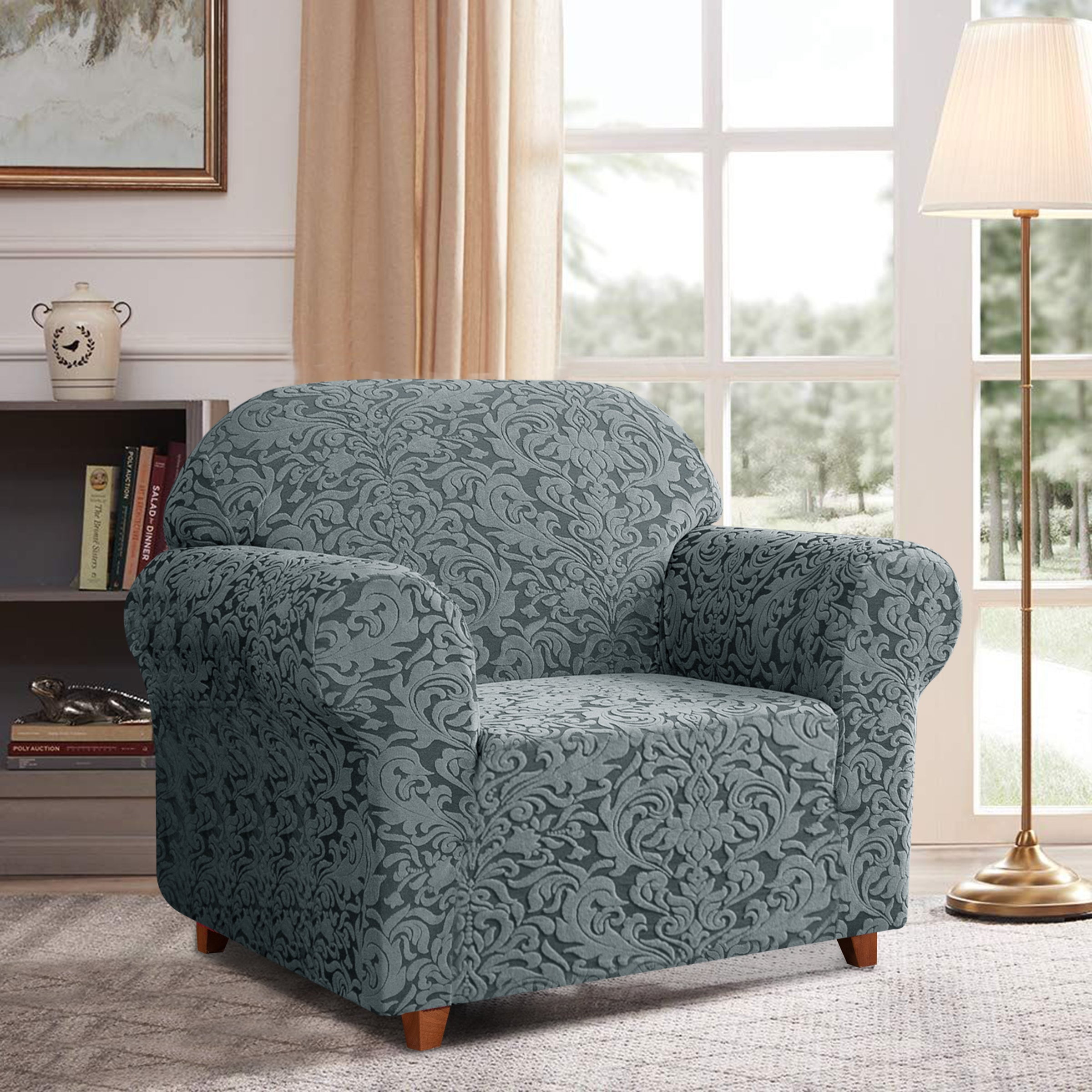 Subrtex 1Piece Sofa Slipcover Jacquard Damask Couch Cover (Chair