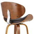 thumbnail image 5 of Armen Living Solvang 30" Mid-Century Swivel Bar Height Barstool in Brown Faux Leather with Walnut Wood, 5 of 5
