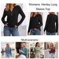 thumbnail image 6 of SUNBS Henley Blouses for Women Long Sleeve Shirts Fall Fashion Dressy Casual Tops Cute Work Outfits Clothes, 6 of 9