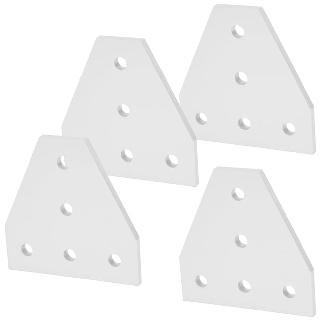 Joints Bracket, T Shape Joining Plate Silver 5 Hole Aluminium Alloy for 3D Printer for CNC Router 2020T,3030T,4040T