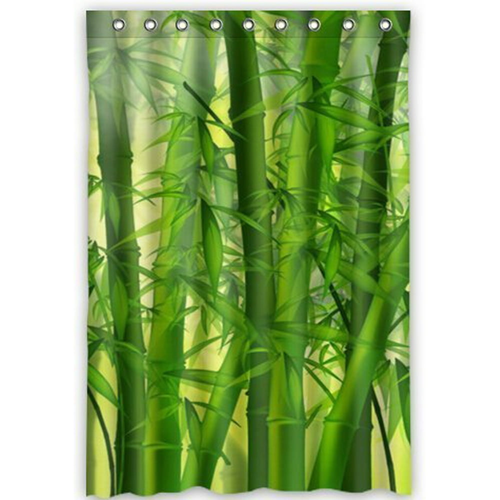 MOHome Fresh Bamboo Forest Shower Curtain Waterproof Polyester Fabric
