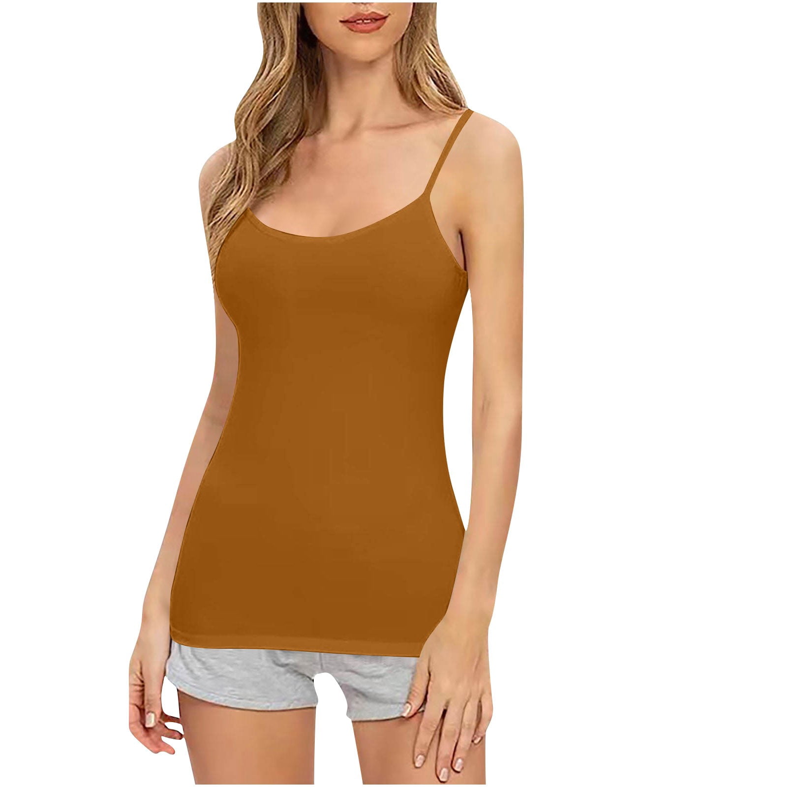 JGGSPWM Camisole Top for Women with Built in Bra Adjustable Strap