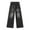 Gray, variant on Men's Mid Rise Stretchable Straight Relaxed Fit Cross Hatch Denim Pants(Black,XL)